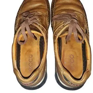 Ecco | Shoes | Ecco Sz 2 46 Distressed Brown Moc Toe Casual 